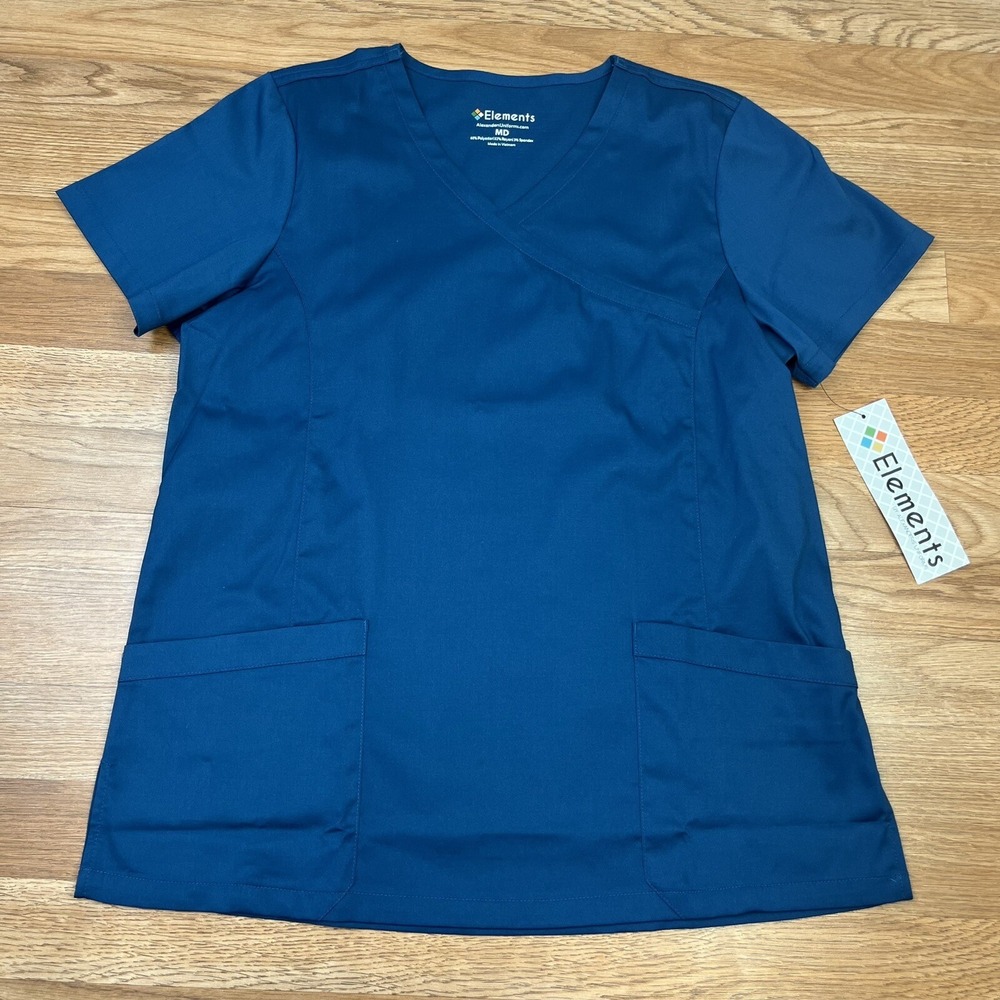 Elements Scrub Top Women's EL9115 Caribbean Size Medium‎ NEW